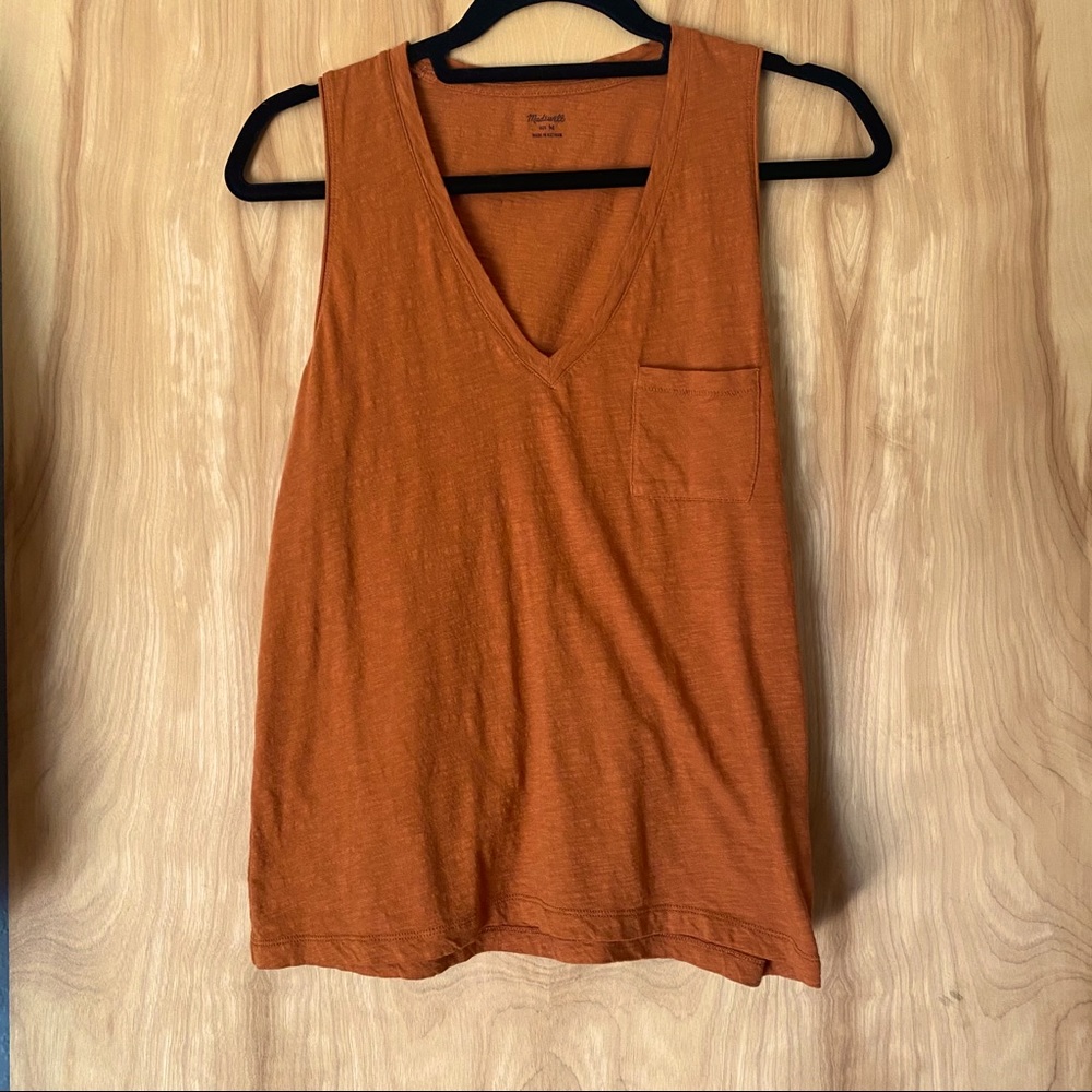 Burnt Orange Madewell Pocket Tank Size Medium